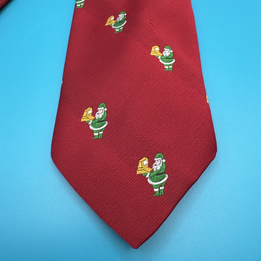 Vtg Ugly Christmas Tie Necktie Santa w Dead‎ Tech Computer Cape Cod Neckwear